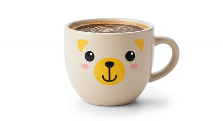 Cartoon bear face design coffee mug image