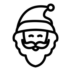 Santa Claus Vector Line Icon Design