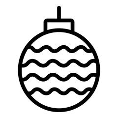 Christmas Bauble Vector Line Icon Design