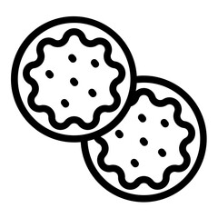 Christmas Cookie Vector Line Icon Design