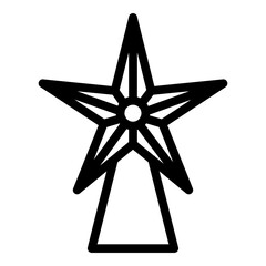 Christmas Tree Star Vector Line Icon Design