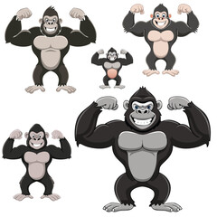 trong cartoon gorilla flexing muscles.eps © Designer_Shimul