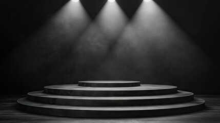 Round Concrete Platform with Spotlight