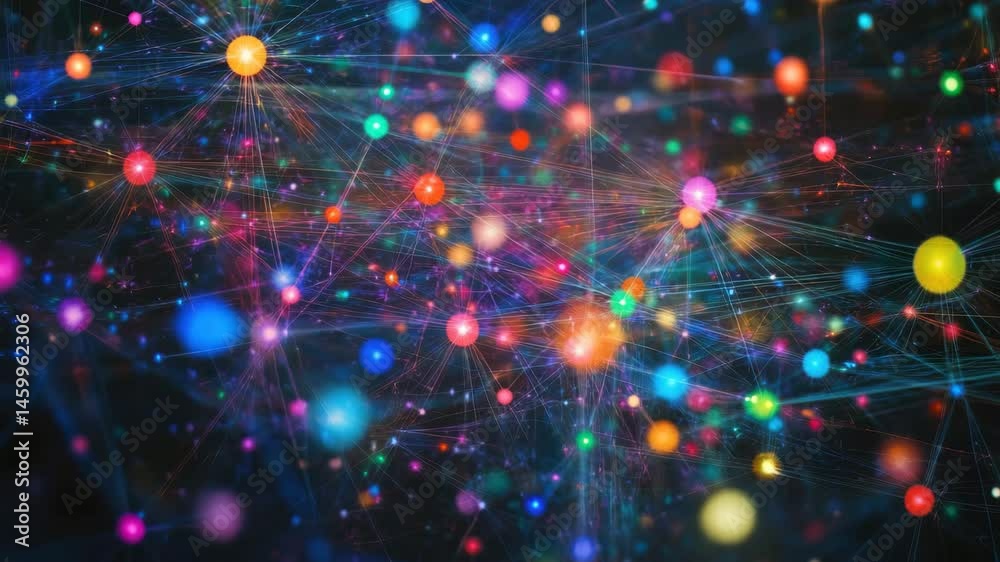 Aufkleber exploration of network connections in data processing and artificial intelligence development, netwo