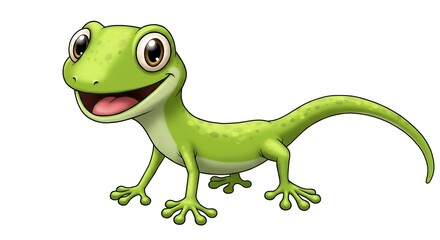 Fototapeta premium Cute cartoon gecko illustration