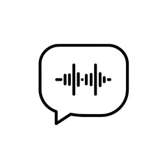 Naklejka premium Sound wave icon in speech bubble design 