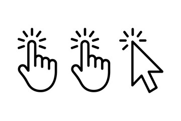 Clicking cursor hand pointer vector icon collection