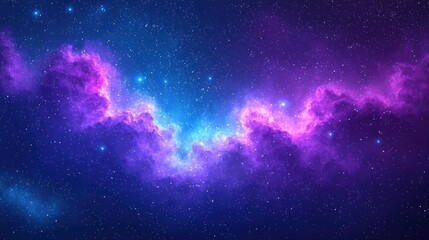 Fototapeta premium Cosmic nebula with vibrant purple and blue hues, interspersed with glittering stars