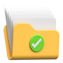 3D File Folder with Documents icon