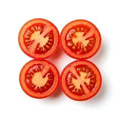 tomato slices isolated on white background