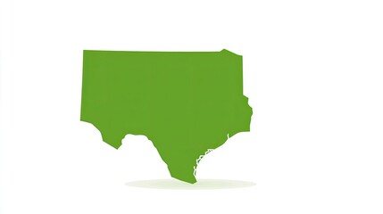 Fototapeta premium Simple green map of Texas