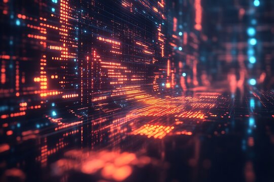 Artificial intelligence bioinformatics analyzing genome databases in modern tech lab setting clean background