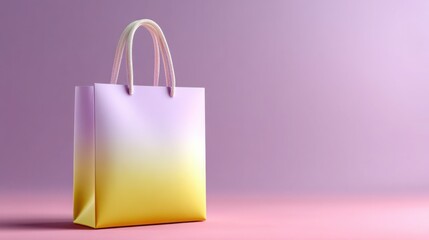 A stylish and modern shopping bag, exuding elegance and a touch of sophistication, set against a gradient backdrop, perfect for conveying a message of retail and consumerism.