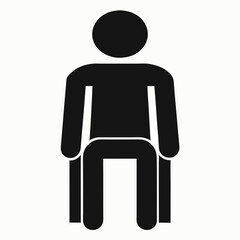 Sitting Person Icon Simple Minimalistic Pictogram Representation Silhouette Vector Illustration