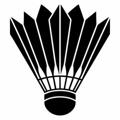 Black And White Shuttlecock Badminton Equipment Sport Game Icon Graphic Design