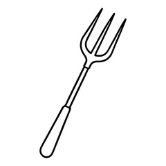 Fototapeta premium Stylish Pitchfork Outline Minimalist Design Agriculture Gardening Equipment Tool Design Template