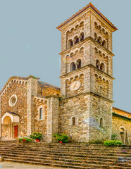 Medieval Church of San Salvatore,  in Tuscan village of Castellina in Chianti, Italy.