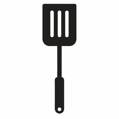 Black Spatula Icon Kitchen Utensil Cooking Tool Simple Silhouette Design
