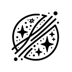 Celestial Journey: Minimalist Space Logo with Stars & Trails