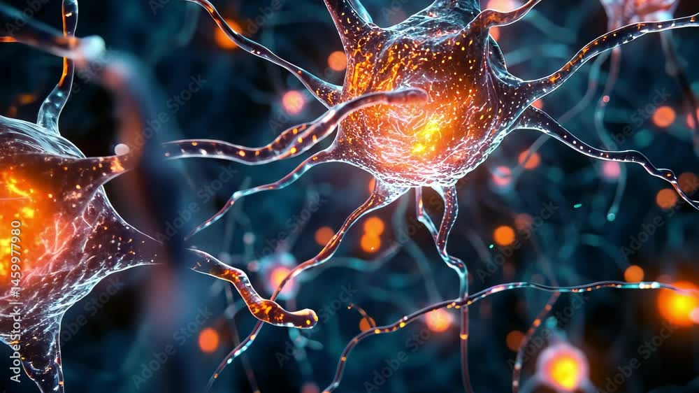 Poster discover intricate neuron networks in stunning detail, showcasing synaptic connections and vibrant g