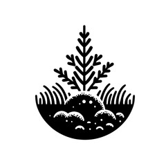 Black & White Minimalist Nature Illustration