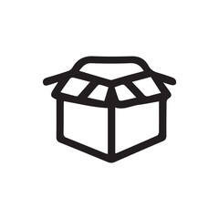 A minimalist cardboard box outline design.