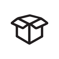 A minimalist cardboard box outline design.