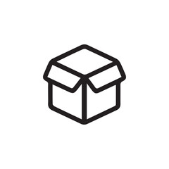 A minimalist cardboard box outline design.