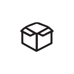 A minimalist cardboard box outline design.