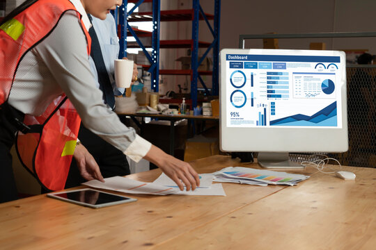 Business data dashboard provide business intelligence analytic for marketing strategy planning snugly with big data set to analyze customer demands and foreseeing business future