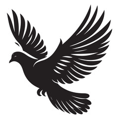 Obraz premium Flying dove silhouette vector art symbolizes peace and freedom in nature