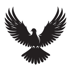 Obraz premium Flying bird silhouette design with dove of peace and eagle wings as a nature symbol