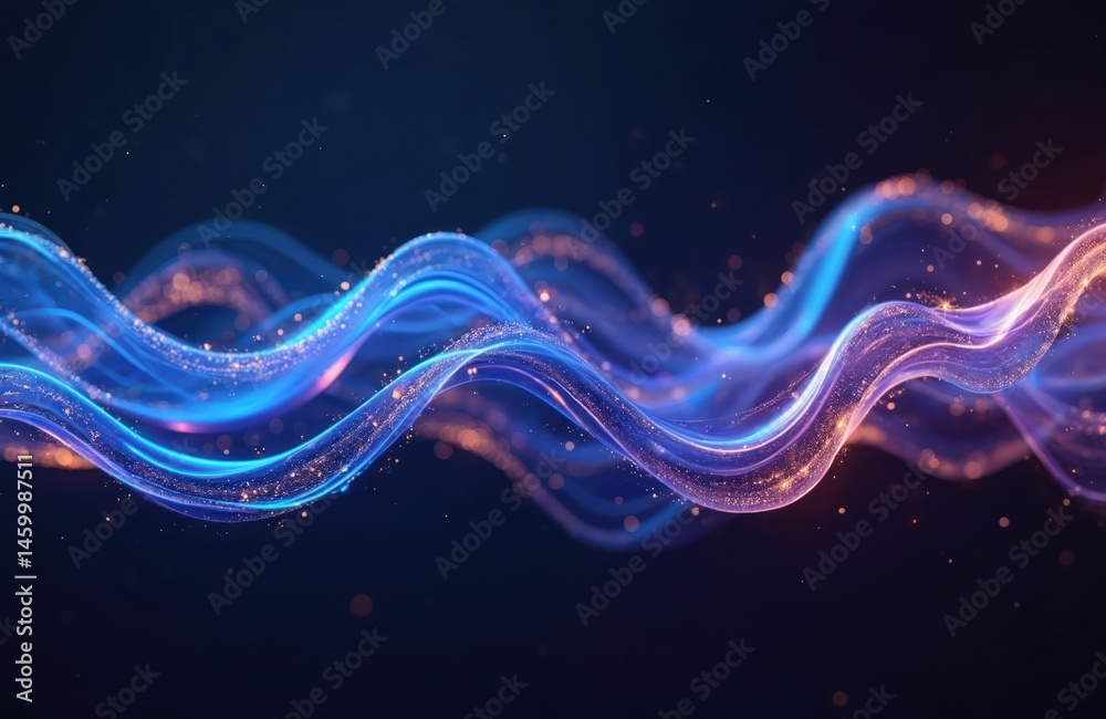 Poster abstract blue and purple liquid wavy shapes. glowing retro waves. modern digital design. ai generate