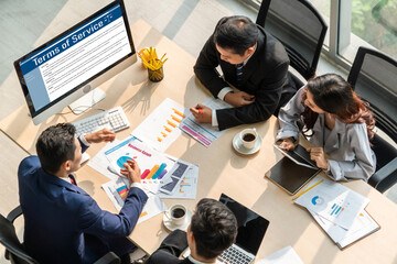 Online term of service conditions showing brisk rules and regulations in using the website on...
