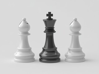 Black King Between Two White Pawns