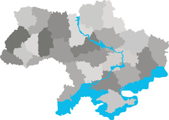 Obraz premium Ukraine map in vector in gray tones