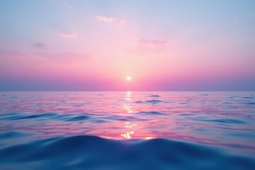 Obraz premium Subtle blue-pink gradient on water surface at dawn, river, light