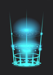 Futuristic Teleport Energy Cylinders with Stunning Glowing Effects That Captivate the Imagination