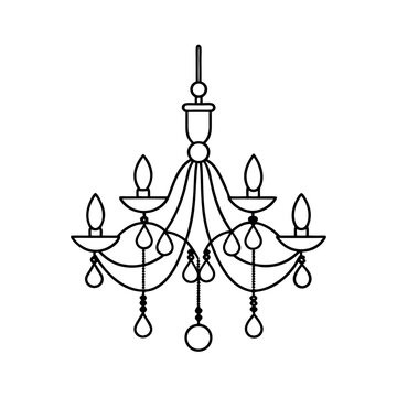 recommend clip art: Crystal Chandelier Line Art Vector Illustration