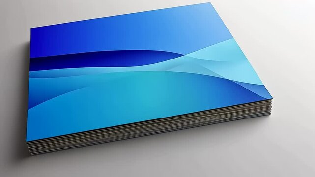 Abstract blue brochure stack