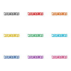 Fototapeta premium Mentoring word icon isolated on white background. Set icons colorful