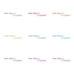 Time for lunch icon isolated on white background. Set icons colorful