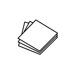 Blank paper sheets stack. Simple paper sheets illustration. Clean paper sheets for notes or drawings. This clean paper stack is perfect for school projects and educational materials.