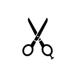 Hairdressing scissors, sharp blades, and metal rings. Professional hairdressing tools for stylish haircuts.  Image of scissors ideal for school advertising materials, showcasing hairdressing training.