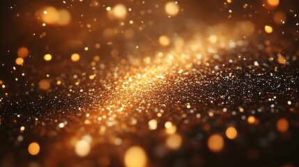 Sparkling gold bokeh background with golden light and subtle sparkles