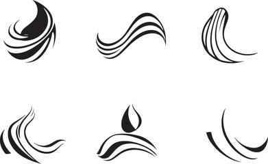 A set of vector elements, modern flat design with intricate black lines and futuristic aesthetics of sharp angles and smooth curves, simple two-dimensional shapes, soft dreamy atmosphere and high tech