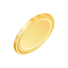 Obraz premium Golden Coin featuring captivating Flat Design Illustration