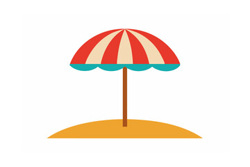 Obraz premium Colorful Beach Umbrellas Minimalist Vector Art on White Background