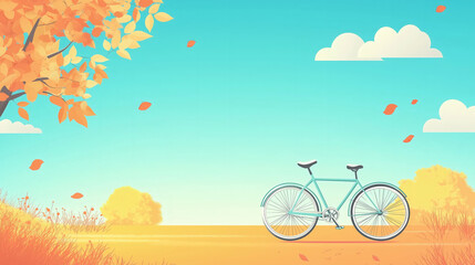 Serene Bike Ride in Autumn