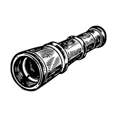 Vintage style illustration showing a telescopic lens